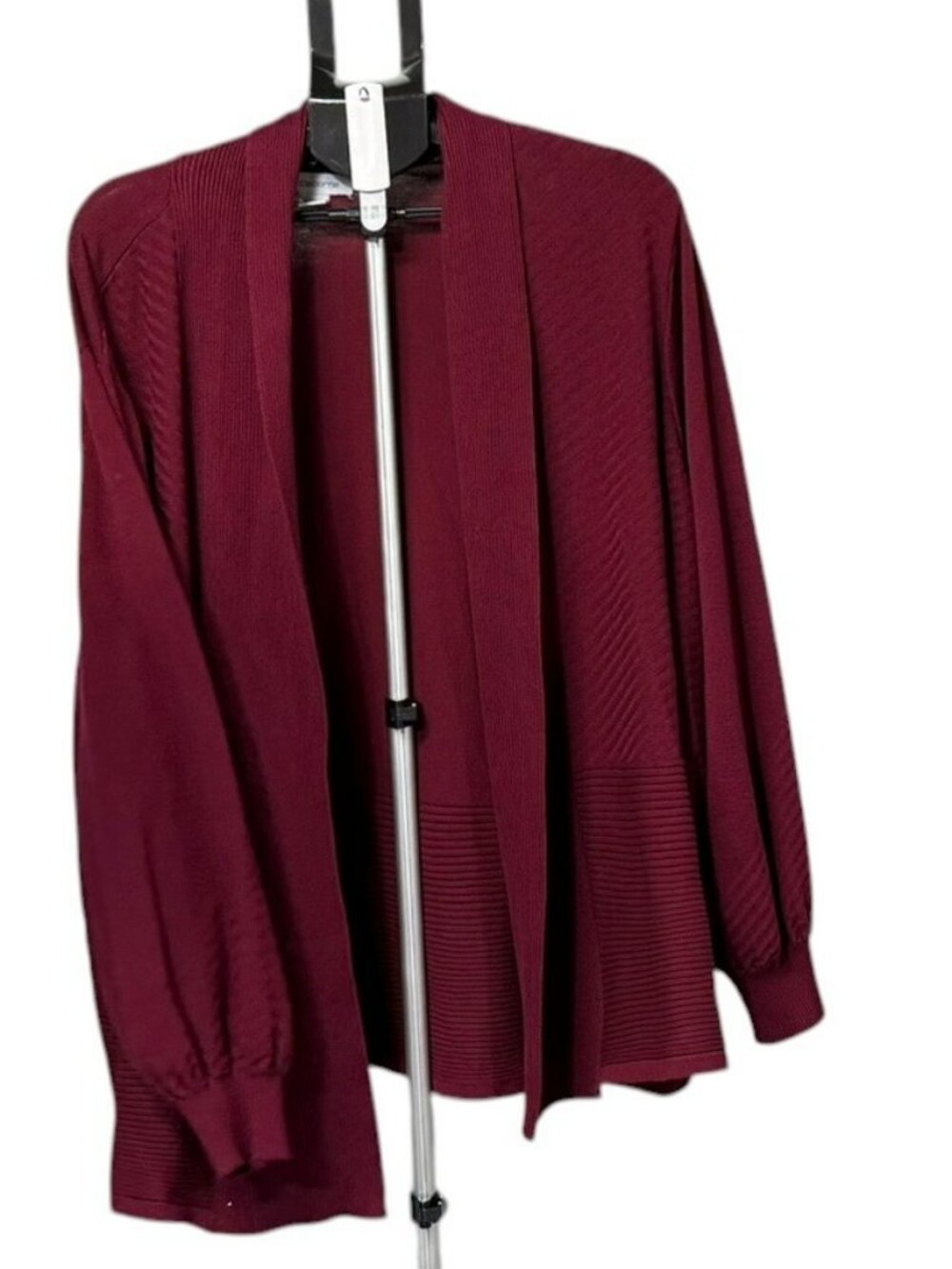 Women's Plus Size Liz Claiborne Open Front Cardigan Sweater - Burgundy - 3X